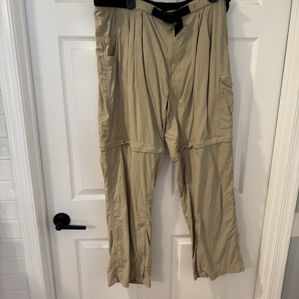 ExOfficio Pants Mens Sz XL 40-42 Hiking Zip Off Outdoor Convertible Trail Tan